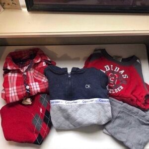 5 Piece Lot Baby Boy Winter Clothing Outfit Bundle Set 12 Months:4 Tops & 1 Pant